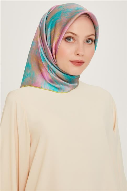 Armine Soyut Desenli Sura Saf İpek Eşarp 9221D 84