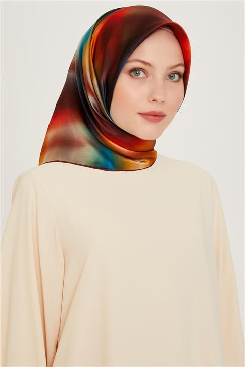 Armine Soyut Desenli Sura Saf İpek Eşarp 9229D 81