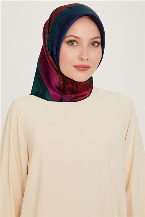 Armine Soyut Desenli Sura Saf İpek Eşarp 9236D 81