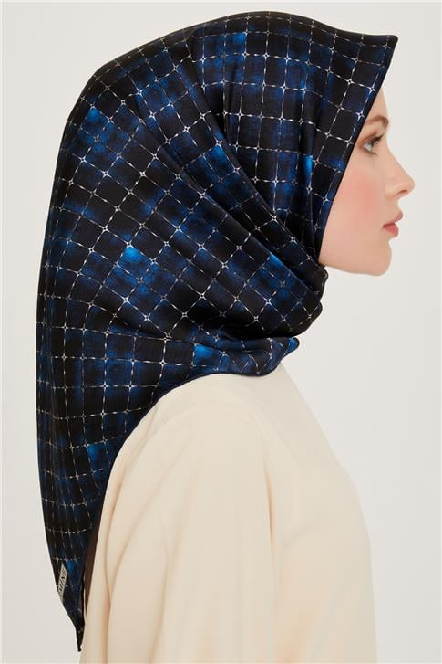 Armine Soyut Desenli Sura Saf İpek Eşarp 9259D 01