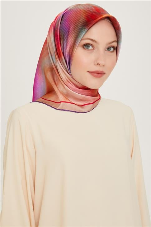 Armine Soyut Desenli Sura Saf İpek Eşarp 9244D 15 07