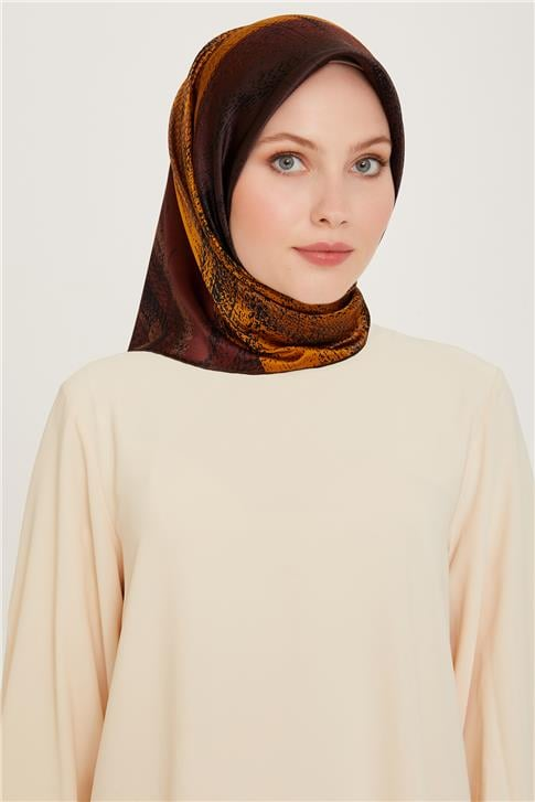 Armine Soyut Desenli Sura Saf İpek Eşarp 9236D 50