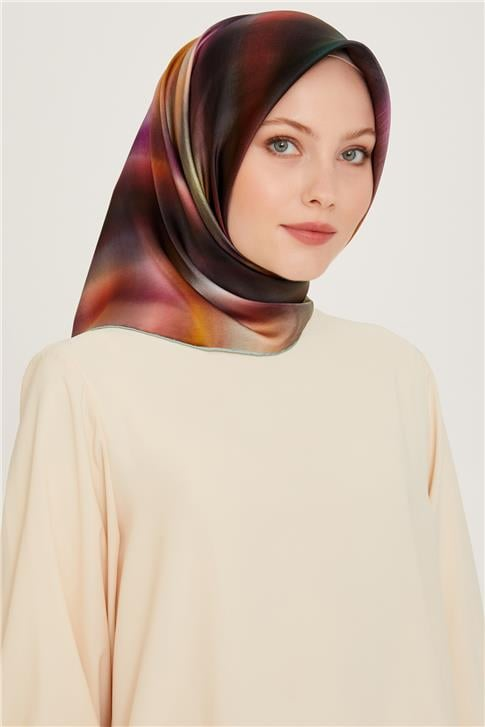 Armine Soyut Desenli Sura Saf İpek Eşarp 9229D 35