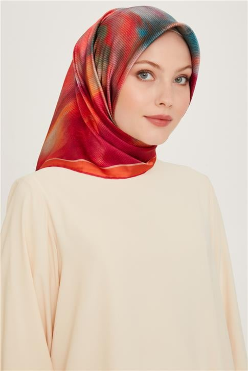 Armine Soyut Desenli Sura Saf İpek Eşarp 9233D 84