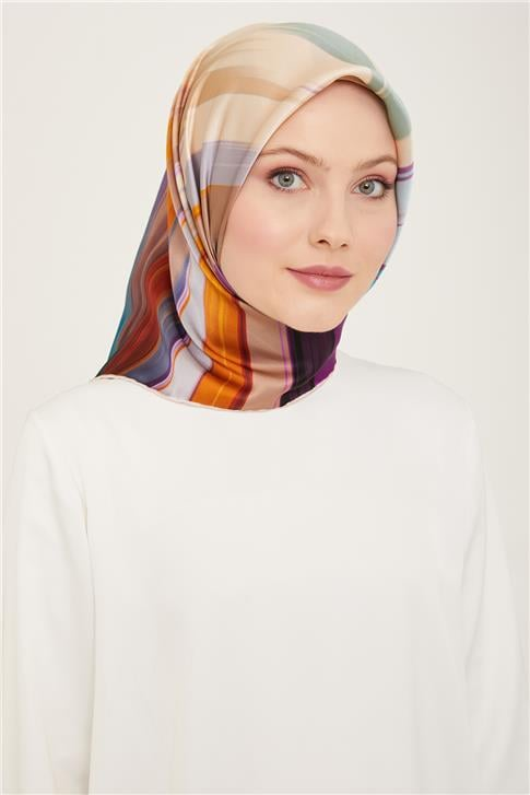 Armine Soyut Desenli Twill İpek Eşarp 24Ya9131 52 80