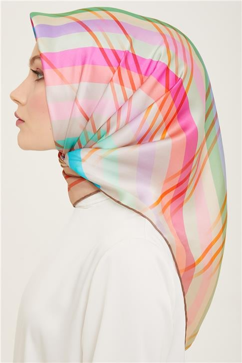 Armine Soyut Desenli Twill İpek Eşarp 24Ya9107 50 05