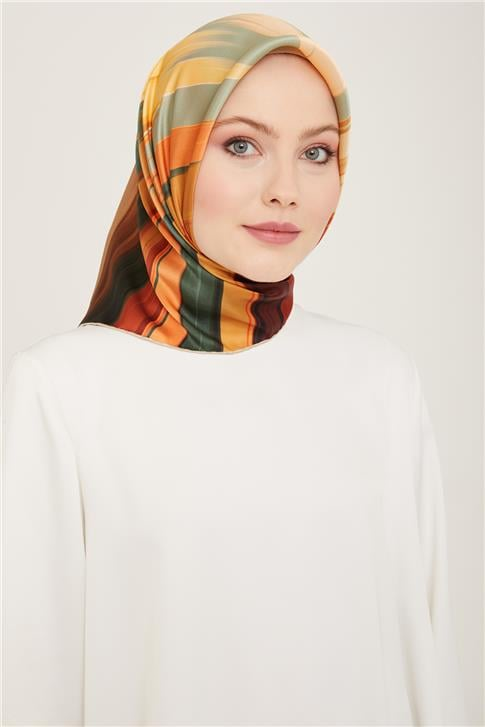 Armine Soyut Desenli Twill İpek Eşarp 24Ya9131 52 02