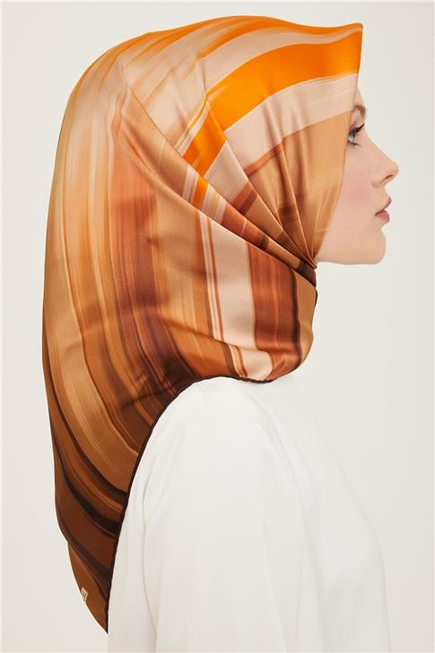 Armine Soyut Desenli Twill İpek Eşarp 24Ya9131 52 50