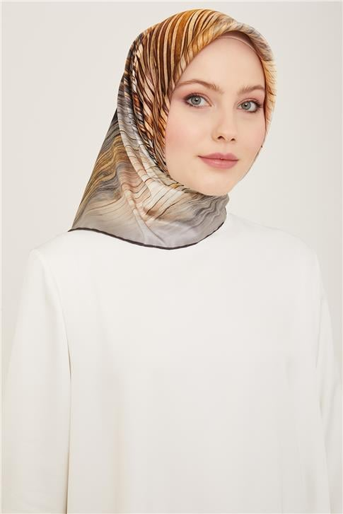 Armine Soyut Desenli Twill İpek Eşarp 24Ya9143 7 84