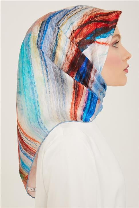 Armine Soyut Desenli Twill İpek Eşarp 24Ya9102 52 35