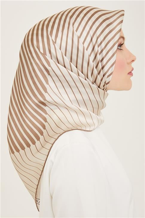 Armine Soyut Desenli Twill İpek Eşarp 24Ya9158 03