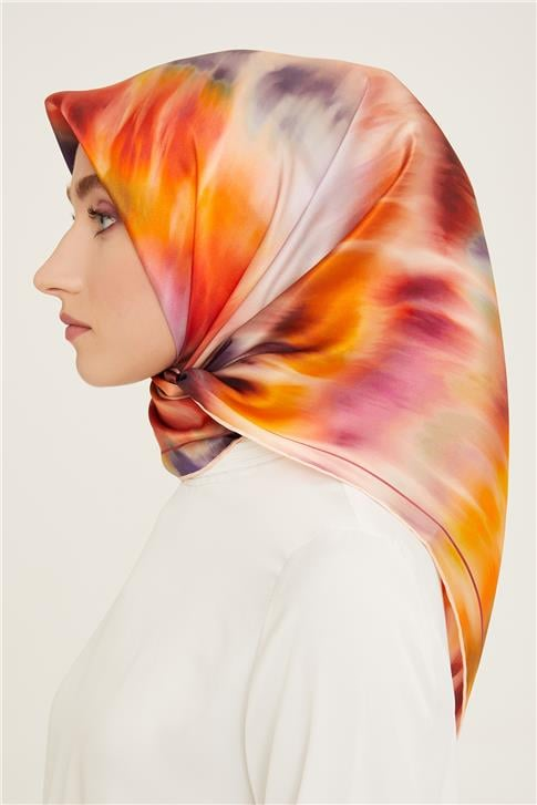Armine Soyut Desenli Twill İpek Eşarp 24Ya9136 36 36