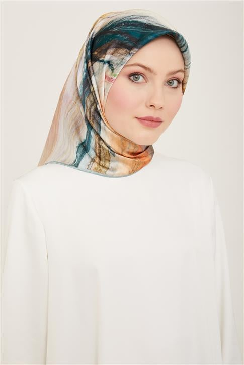 Armine Soyut Desenli Twill İpek Eşarp 24Ya9102 52 34