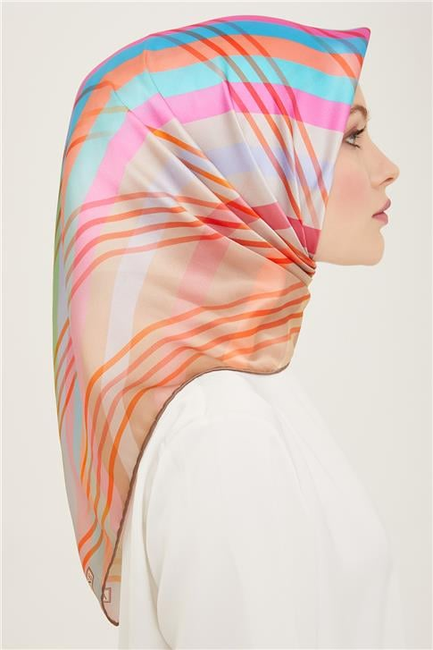 Armine Soyut Desenli Twill İpek Eşarp 24Ya9107 50 05