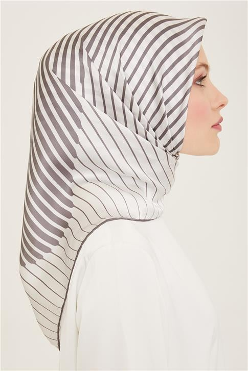 Armine Soyut Desenli Twill İpek Eşarp 24Ya9158 04