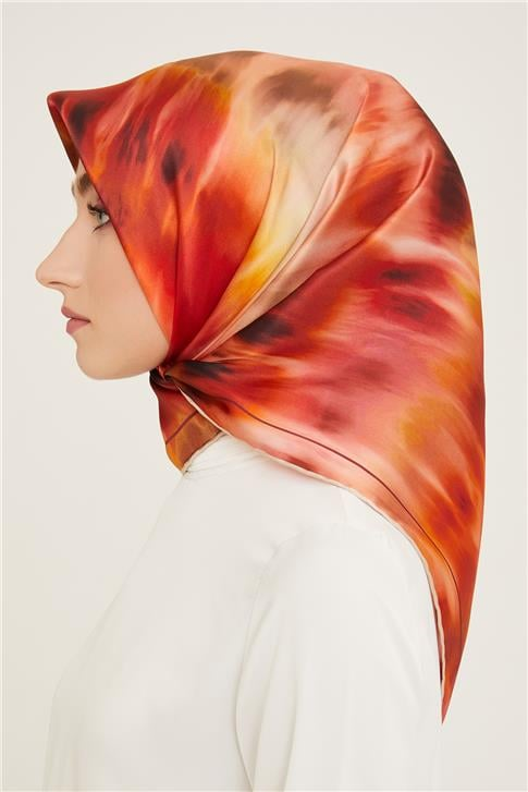 Armine Soyut Desenli Twill İpek Eşarp 24Ya9136 36 38