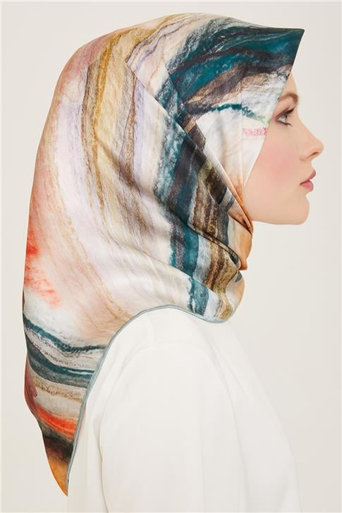 Armine Soyut Desenli Twill İpek Eşarp 24Ya9102 52 34