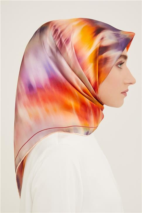 Armine Soyut Desenli Twill İpek Eşarp 24Ya9136 36 36
