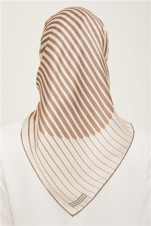 Armine Soyut Desenli Twill İpek Eşarp 24Ya9158 03