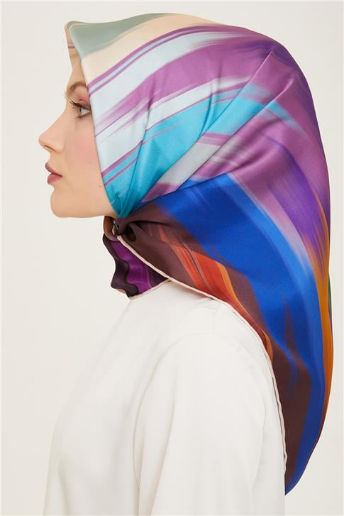 Armine Soyut Desenli Twill İpek Eşarp 24Ya9131 52 80