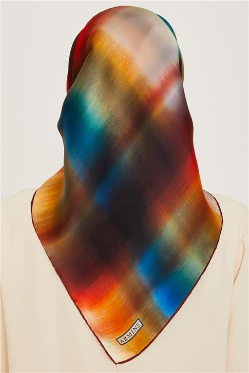 Armine Soyut Desenli Twill Saf İpek Eşarp 9229D 81