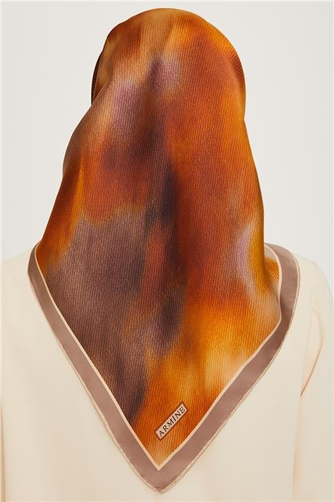 Armine Soyut Desenli Twill Saf İpek Eşarp 9233D 31