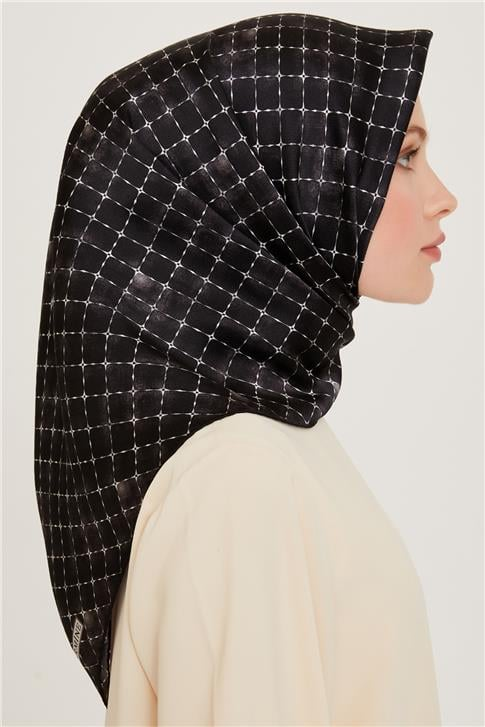 Armine Soyut Desenli Twill Saf İpek Eşarp 9259D 01 03