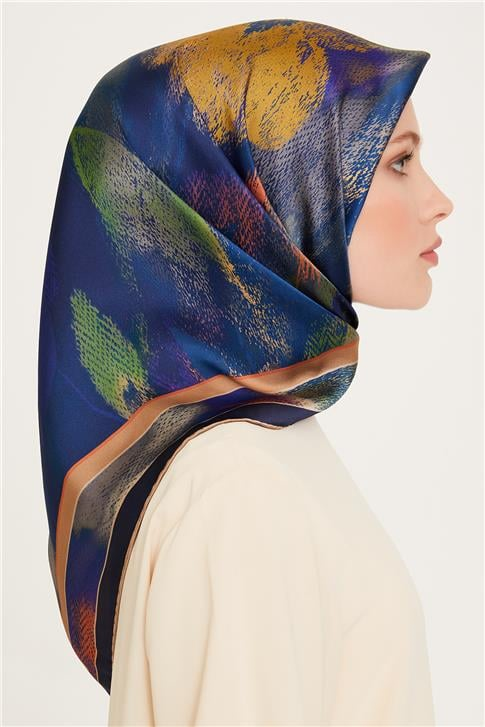 Armine Soyut Desenli Twill Saf İpek Eşarp 9240D 38