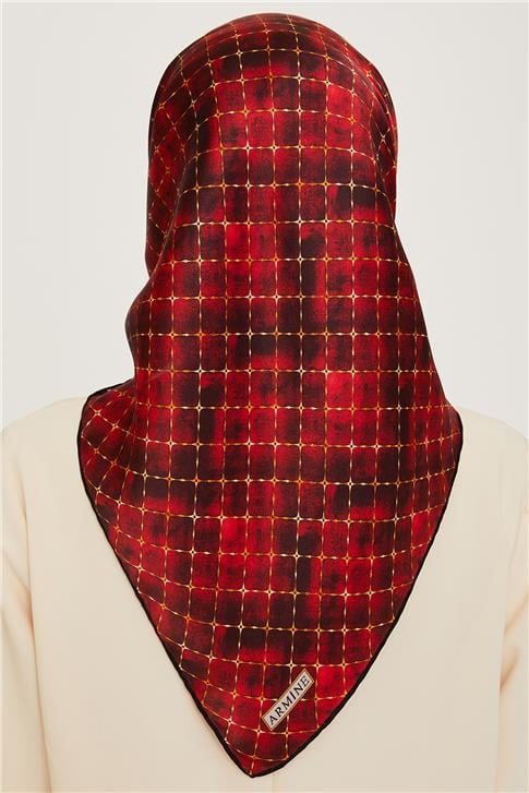 Armine Soyut Desenli Twill Saf İpek Eşarp 9259D 01 80