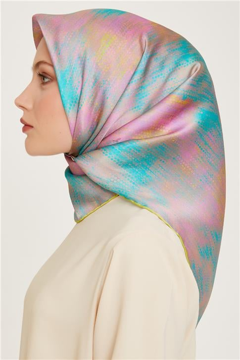 Armine Soyut Desenli Twill Saf İpek Eşarp 9221D 84