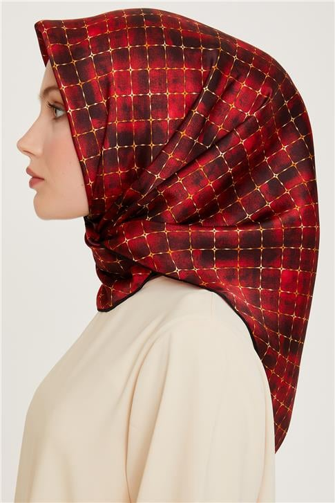 Armine Soyut Desenli Twill Saf İpek Eşarp 9259D 01 80