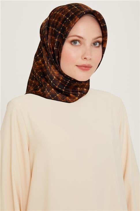 Armine Soyut Desenli Twill Saf İpek Eşarp 9259D 01 04