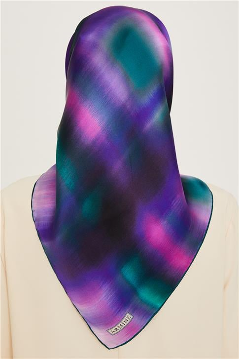 Armine Soyut Desenli Twill Saf İpek Eşarp 9229D 52