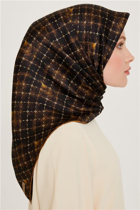 Armine Soyut Desenli Twill Saf İpek Eşarp 9259D 01 31