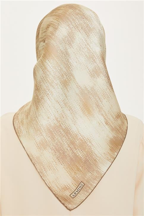 Armine Soyut Desenli Twill Saf İpek Eşarp 9221D 36