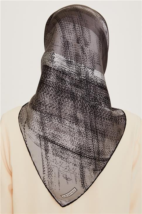 Armine Soyut Desenli Twill Saf İpek Eşarp 9236D 13