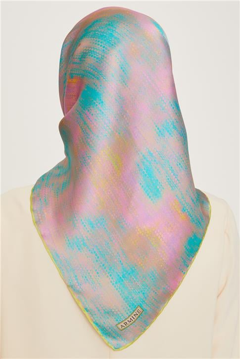 Armine Soyut Desenli Twill Saf İpek Eşarp 9221D 84