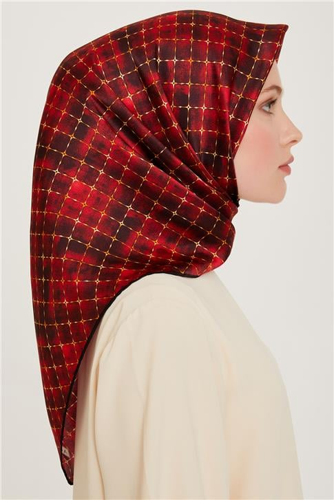 Armine Soyut Desenli Twill Saf İpek Eşarp 9259D 01 80