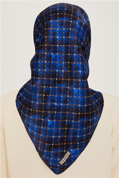 Armine Soyut Desenli Twill Saf İpek Eşarp 9259D 01 81