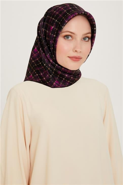 Armine Soyut Desenli Twill Saf İpek Eşarp 9259D 01 32