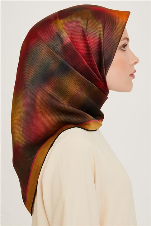 Armine Soyut Desenli Twill Saf İpek Eşarp 9233D 02