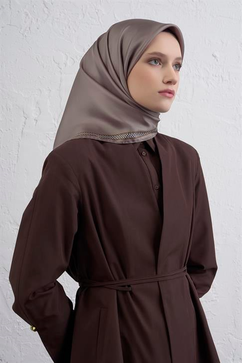Armine Su Yolu Desenli Saf İpek Twill Eşarp 9444D 35