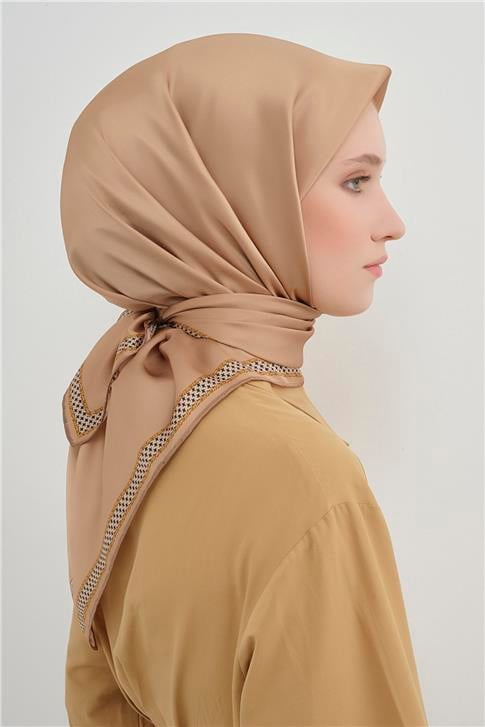Armine Su Yolu Desenli Saf İpek Twill Eşarp 9444D 32