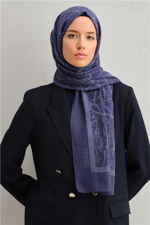 Armine Tencel İpek Kaligrafi Desen Şal 3292