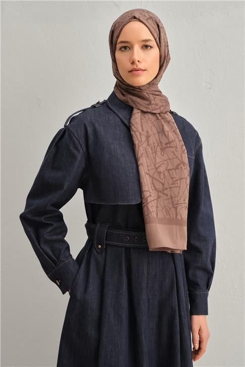 Armine Tencel İpek Kaligrafi Desen Şal 32105