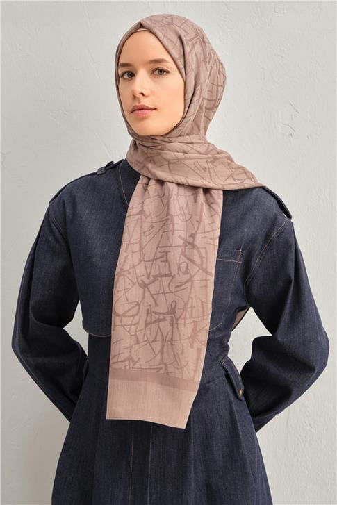 Armine Tencel İpek Kaligrafi Desen Şal 32104