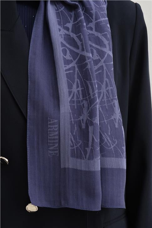 Armine Tencel İpek Kaligrafi Desen Şal 3292