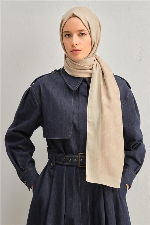 Armine Tencel İpek Minimal Monogram Desen Şal 32102