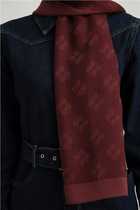 Armine Tencel İpek Minimal Monogram Desen Şal 03