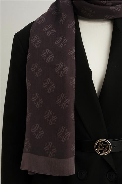 Armine Tencel İpek Minimal Monogram Desen Şal 02